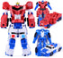 2-in-1 3+ Magnetic Robot Police Car & Fire Truck Transforming Toy - ABS Safe Magnetic Snap-On Action Figure for Kids