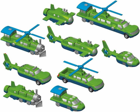 POPULAR PLAYTHINGS Magnetic Mix or Match Vehicles 2 Toy Play Set, 12 Pieces