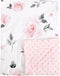 david's kids Minky Baby Blanket for Girls, Soft Lightweight Micro Fleece with Double Layer, 30x40 Inches, Floral Flowers