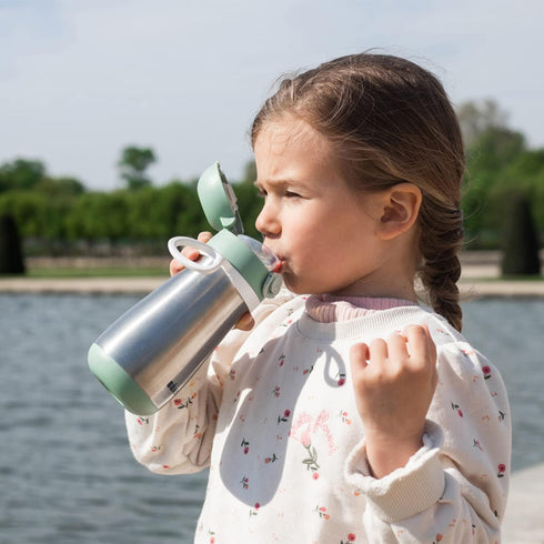 BEABA Kids Stainless Steel Insulated Water Bottle, Kids Water Bottle, Toddler Thermos with Spill Proof Spout and Close
