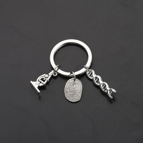 ENSIANTH Forensics Keychain DNA Microscope Criminologist Gift Fingerprint Gift Legal Examiner Gift Science Major Gift