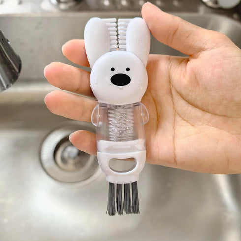 NiuXTool 4-in-1 2 Cup Lid Gap Cleaning Brush Kit Compact Multifunctional Bottle & Lid Cleaner with Silicone Rim Brush