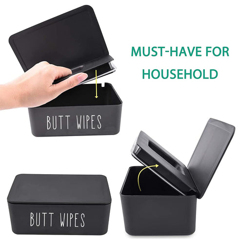 7.28" 4.80" 2.75" Butt Wipes Dispenser L * W * H, Bathroom Flushable Baby Wipes Container Holder Nursery