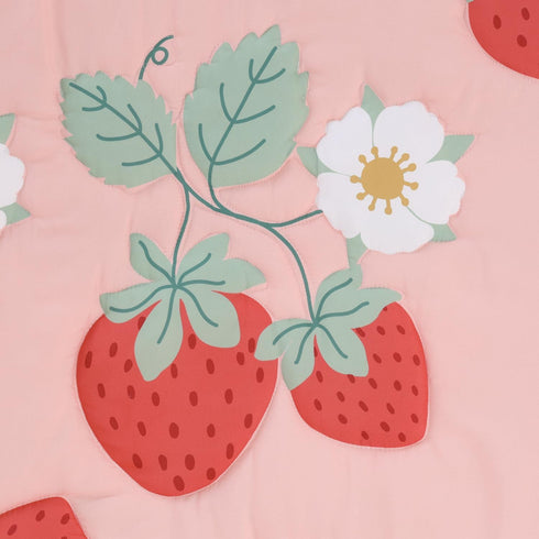 3-Piece Set The Peanutshell Strawberry Sweet Baby Girl Crib Bedding Pink Nursery Bedding, Crib Comforter & Decor
