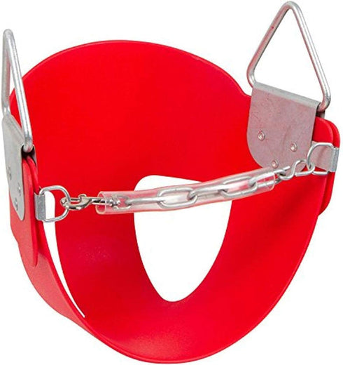Half Bucket Seat with SSS Logo Sticker, Red Swing Set Stuff
