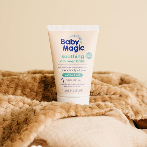 4 Oz Baby Magic Soothing All-Over Balm, Vanilla & Oat, Skin Moisturizer for Face, Body & Bum, Hypoallergenic