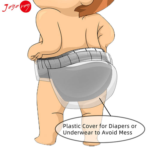 Joyo roy 4Pcs Plastic Underwear for Potty Training, Rubber Pants for Toddlers, Leakproof Swim Diaper Covers, 3T Cloth
