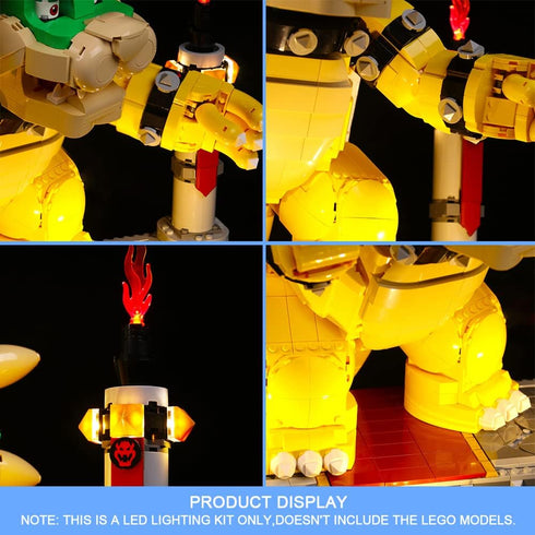 VONADO Led Light Kit Compatible with Lego The Mighty Bowser 71411, Remote-Control Version