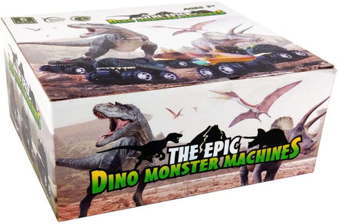 DINOBROS Dinosaur Toy Pull Back Cars 6 Pack for Boys Age 3-7, Dino T-Rex Games