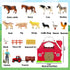 1-3, Playset 2 3 4 5 Red Barn Toys for Toddlers Farm Animal Figures with Tractor for Year Old Kids, Musical Preschool