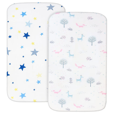 Muslin Bassinet Sheets 20''x33'' Fit for Baby Delight, Mika Micky, Koolerthings (3