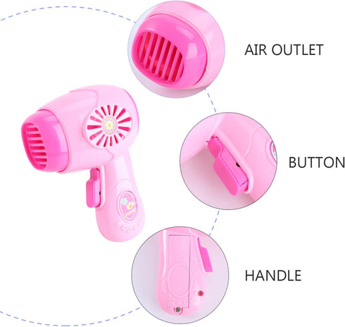 3-7, Playset Toyvian Small Doll Hair Dryer: Pretend Play Play Toy for Girls Hair Dryer Montessori Kitchen Educational