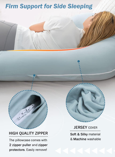 INSEN Pregnancy Pillow for Sleeping,Maternity Body Pillow for Pregnancy Women,Pregnancy Support Pillow for Back, Hip