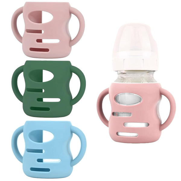 Frezonika 3 Pack Silicone Sleeves Compatible with Dr Brown Wide-Neck Glass Baby Bottles