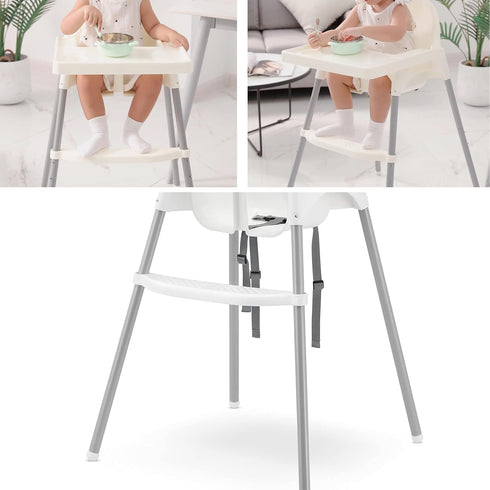 Generic Adjustable Non-Slip Foot Rest for IKEA Antilop High Chair - White