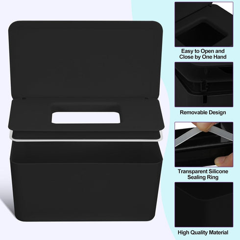 54 Packs Flannel Reusable Baby Wipes Cloth Wipes with Black Upgraded Wipes Dispenser, Soft & Natural Skin Friendly
