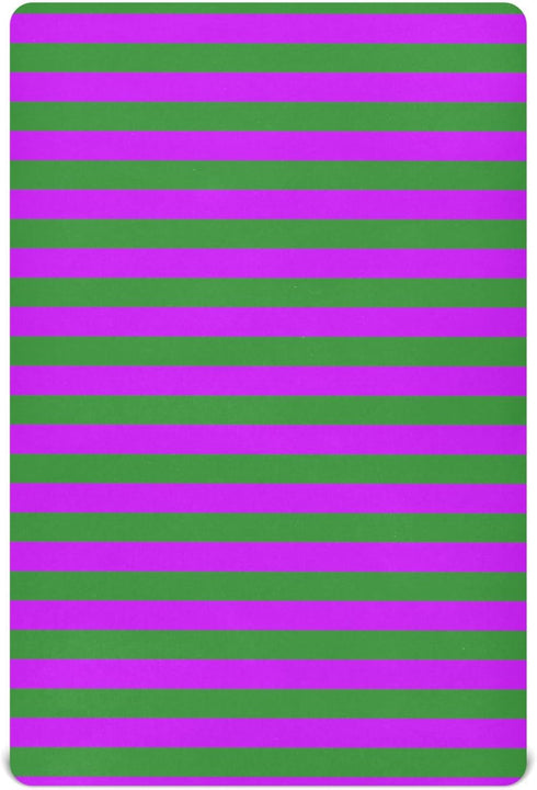 Pigsaly Crib Sheets Forest Green Purple Stripe Baby Sheet for Standard Crib Mattress