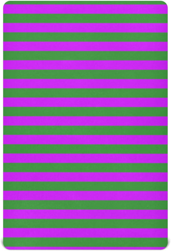 Pigsaly Crib Sheets Forest Green Purple Stripe Baby Sheet for Standard Crib Mattress