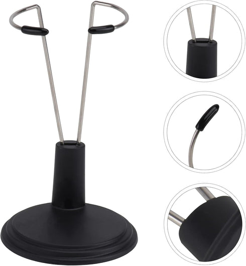 PATKAW Doll Stand, 4 Pcs Portable 5.9 Inch Black Doll Stands for Teddy Bear Display and Organization of Children's Dolls