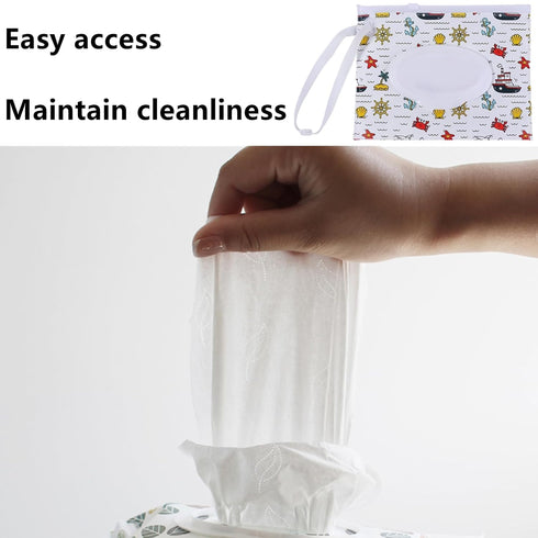 Selxran 2 Travel Wipes Case, Pcs Wipe Container Travel Wipe Dispenser Wet Wipes Box Cute Clamshell Wipes Case Reusable