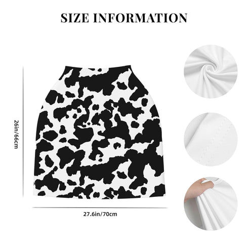 Schgap Cow Car Seat Covers Canopy for Baby Nursing Cover Breastfeeding Baby Carrier Cover Stretchy Carseat Canopy