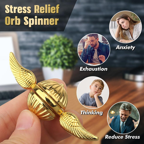 Golden Orb Fidget Spinner - Cool Metal Ball Toy for Stress Relief, Desk Decor, Sensory Toy for All Ages