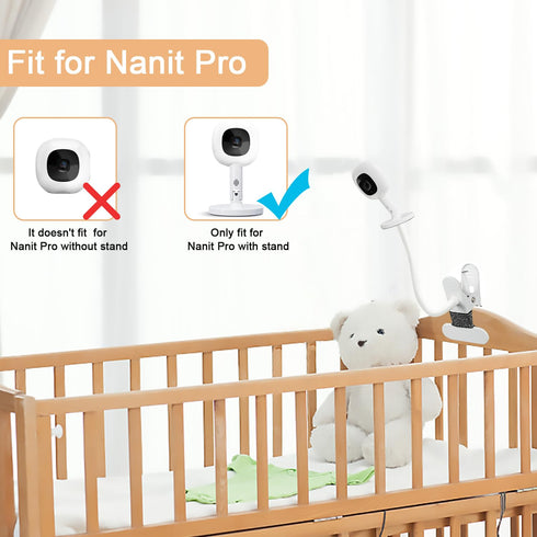 Baby Monitor Mount for Nanit Pro Smart Baby Monitor & Flex Stand, 15.7 inches Flexible Gooseneck Arm