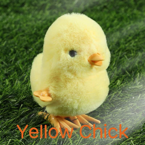 HawaStar (Pack 4) Easter Wind-Up Plush Toys Fluffy Realistic Jumping Chicks & Ducks for Kids