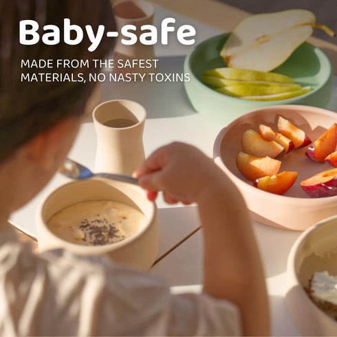 9 oz, APLAINR Solid Bowl, Silicone Bowl for Baby, Toddler & Kids, fl Non Slip, Heavy Base, Deep, Microwave & Dishwasher