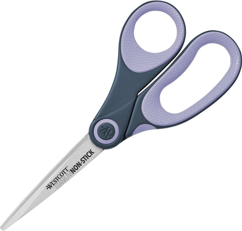 Westcott Titanium Bonded Non Stick Scissors, Purple, 8"