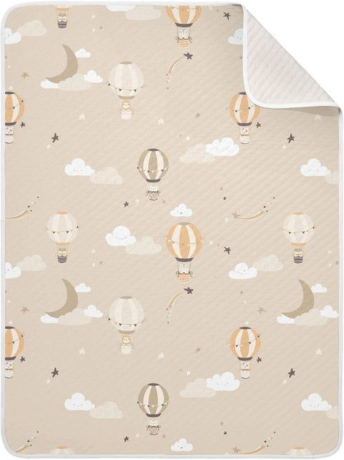 Cute Hot Air Balloon Baby Blanket Cotton Cozy Throw Blanket Warm Nursery