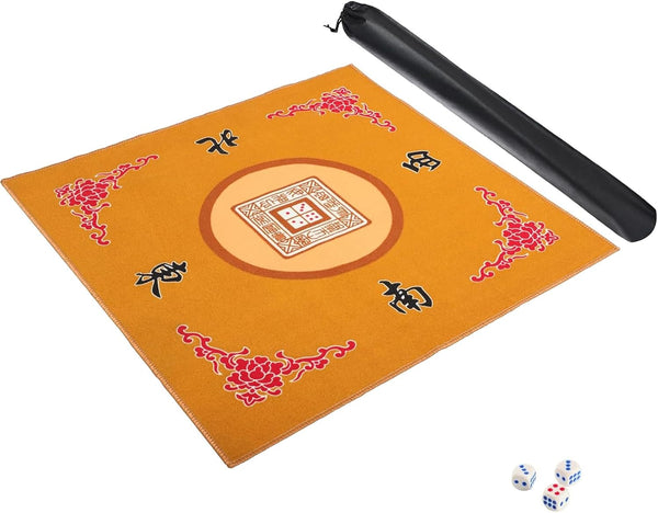 Mahjong Mat with 3 Dice, Mahjong Table Mat for Poker, Card Games,