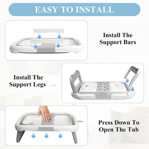 EverKiddo (0-24 Collapsible Baby Bathtub with Newborn Sling, Baby Bath Tub with Quick Drainage Design, Infant Bathtub