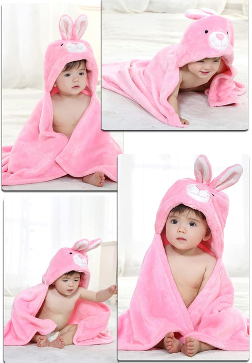 0-4 TONWHAR Years Toddlers' And Kids' Boys Girls Animal Face Hooded Blanket Baby's Bathrobe,Plush After Bath