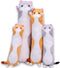 Cute Cat Plush Long Body Pillow - Soft Doll Pillows for Kids Girls, 19 Inches, Gray, 1 Count