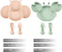 PandaEar 2 Pack Silicone Suction Plates for Toddlers Baby with 4 Spoons Self Feeding, Divided Unbreakable Toddler Plates with Suction, Baby Plates and Utensils Set, Baby Dishes, Green Crab & Pink Bee by PandaEar
