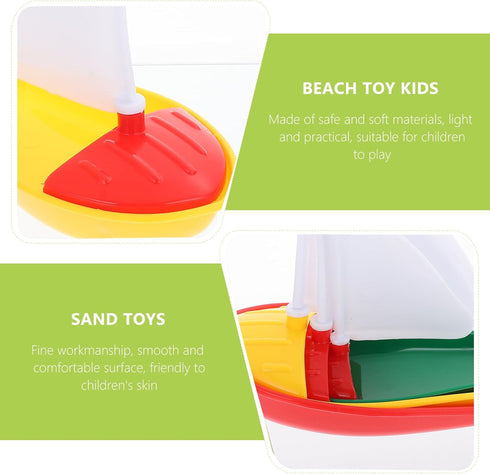 Sailboat 3PCS Summer, Toyvian DIY Bath Toy Boat & for Kids Toddler Mold-Free, Small Plastic Boats for Bathtub, Floating
