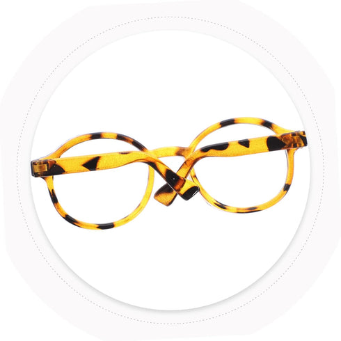 Toyvian 2pcs Clear Glasses for Kids DIY Doll Supplies, Round Retro Decorative Glasses