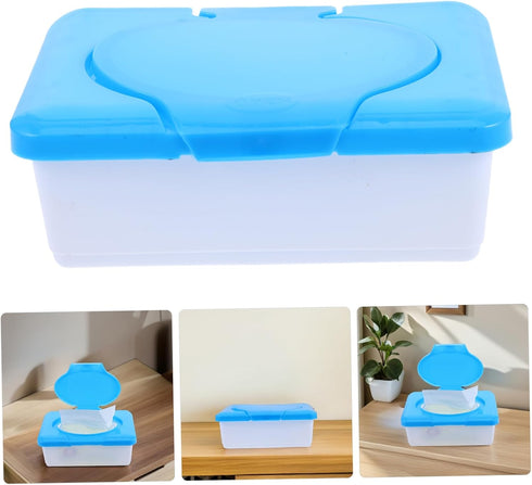 SHOWERORO Compact Wipes Container with Lid Lightweight and Refillable Wipes Holder for Home Office
