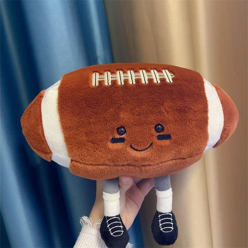 7 inch Rugby Stuffed Sports Balls Toy,with feet Creative Football Doll Fun Cute Plush Doll Toy Plush Stuffed Spherical