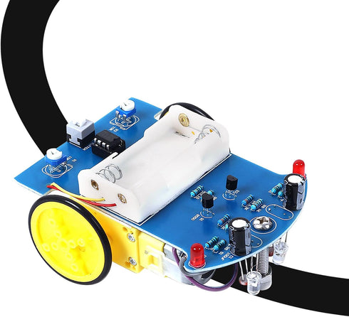 MiOYOOW TT Motor Line Following Robot Car Kit, Soldering Practice Kit for Beginners DIY Smart Car STEM Education