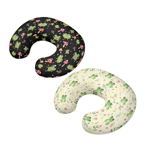GOSTONG 2 22"x18" Frog Nursing Pillow Cover for Baby Boy Girl Personality Stretchy Pillow Covers Piece Slipcover