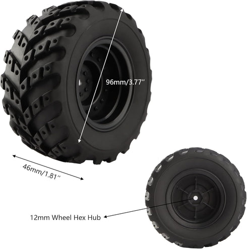 RC Tires Wheels Spare Parts 90115 for 1:12 Bruhless Brushed 903 HM121 YC300 RC Car Trucks (2 PCS)