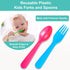 16 Pcs Kids Plastic Utensils - Reusable Toddler Feeding Utensils with 8 Forks and 8 Spoons, BPA Free