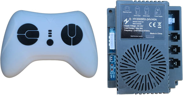 HY2005RX-24V/40A 2.4G White Remote Control and Receiver for Kids Ride On Toys, 24V Control Box Parts