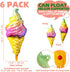 6 Pack Rainbow Ice Cream Cone Balloon Candies Sweetmeat Food Party Supplies For Birthday Wedding Baby Shower, Big Ice