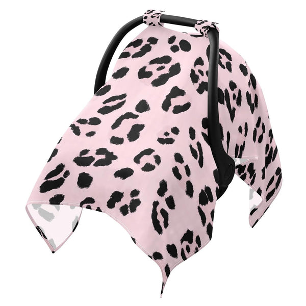 Dalzium Pinks Leopard Print Car Seat Cover Baby, Carseat Canopy Cover for Girl