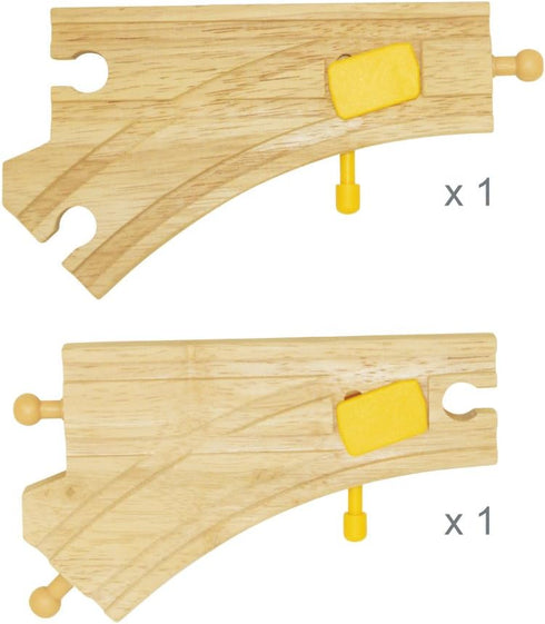 Bigjigs Rail (Pack 2) Mechanical Switches of - Other Major Wooden Rail Brands are Compatible