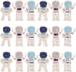 NUOBESTY 24Pcs Cartoon Spaceman Erasers, Mini Cute Space Erasers, 3D Spacemen Pencil Erasers for Party Favors