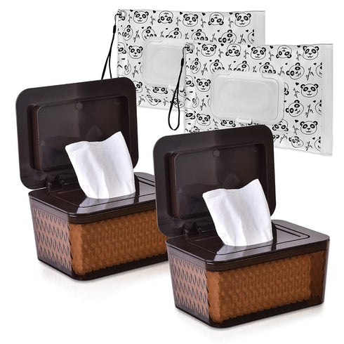 Umtiti Wipes Dispenser & Pouch/Tissue Bag, Wipes/Tissue Case with Moisture Seal Secure Lid,